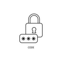 code concept line icon. Simple element illustration. code concept outline symbol design. vector