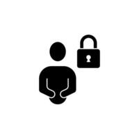 user lock concept line icon. Simple element illustration. user lock concept outline symbol design. vector