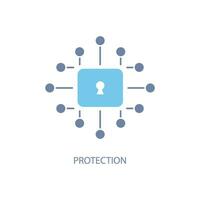 protection concept line icon. Simple element illustration. protection concept outline symbol design. vector