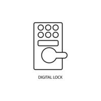 digital lock concept line icon. Simple element illustration. digital lock concept outline symbol design. vector