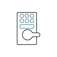 digital lock concept line icon. Simple element illustration. digital lock concept outline symbol design. vector