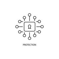 protection concept line icon. Simple element illustration. protection concept outline symbol design. vector