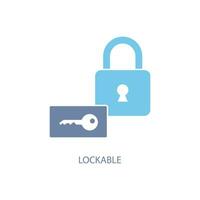 lockable concept line icon. Simple element illustration. lockable concept outline symbol design. vector