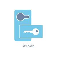Key card concept line icon. Simple element illustration. Key card concept outline symbol design. vector