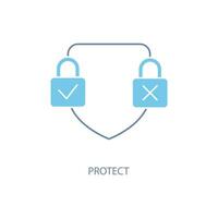 protect concept line icon. Simple element illustration. protect concept outline symbol design. vector