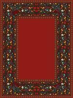 Seamless floral border with corner design in ethnic floral pattern. Colorful repeat pattern border with corner design in vector. Can be used as frames, invitation card design, textile, print etc. vector