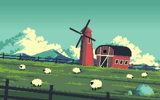 Pixel art illustration Farm Barn. Pixelated Barn. Farm Barn Background landscape pixelated for the pixel art game and icon for website and video game. old school retro. vector