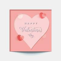 Valentine's square banner design template. Red background with love line frame. Usable for social media post, greeting card, banner, and web ad. vector