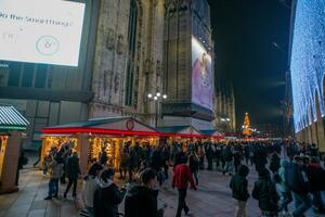 Milan Italy 2023 Along the perimeter of the cathedral, the most awaited and loved market by Milanese photo