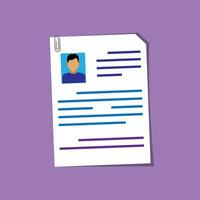 Vector flat design of civil form, personal application on the paper purple background, job and career consider applying concept, editable shape object copy space for text and design