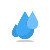 Vector drop blue water bubble icon with shadow on the white background, weather rain forecast or drinking brand pure and cool water concept, editable object shape copy space for individual text