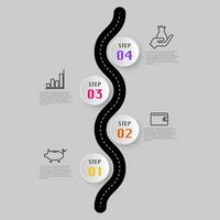 Simple vector journey template, road related icon gradient circle small shadow, flow and step of growth business planning concept, editable object shape copy space for individual text