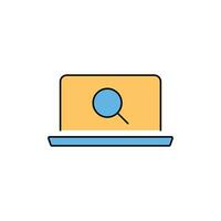 Computer Technology icon. Line, glyph and filled outline colorful version, Monitor Display Screen outline and filled vector sign. Symbol, logo illustration. Different style icons set. Vector graphics