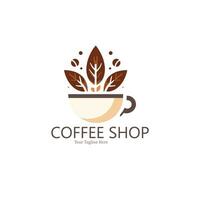 café comercio, logo modelo vector