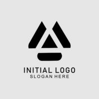 Abstract triangle logo design template vector