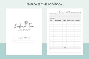 Employee Time Log Book Pro Template vector