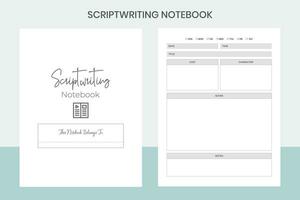 Scriptwriting Notebook Pro Template vector