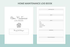 Home Maintenance Log Book Pro Template vector