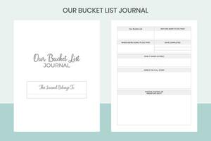 Our Bucket List Journal Pro Template vector