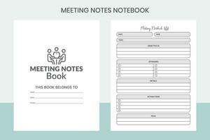 Meeting Notes Notebook Pro Template vector