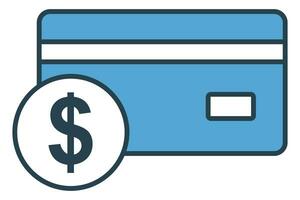 credit card icon, dollar. icon related to finance. flat line icon style. element illustration vector