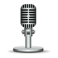 3d realistic microphone image, white background clipart illustration. vector