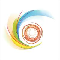 Abstract whirlpool icon. Spiral with colorful speed lines as dynamic abstract vector background or logo or icon. Artistic illustration with white background perspective.