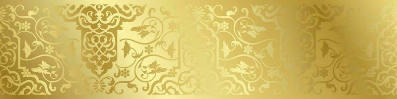 abstract floral border seamless golden paper border woodcarving decorative pattern vector