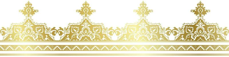 abstract floral border seamless golden paper border woodcarving decorative pattern vector