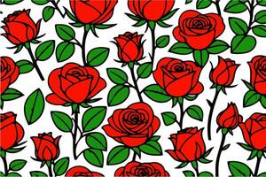 Roses background doodle artwork vector