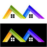 home colorful icon logo design vector