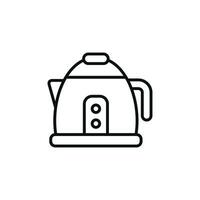 Electric kettle line icon isolated on white background vector