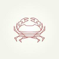 minimalist isolated red crab line art icon logo template vector illustration design