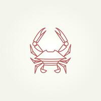 minimalist isolated crab line art icon logo template vector illustration design. minimalist simple fish restaurants, sea crab, seafood logo concept