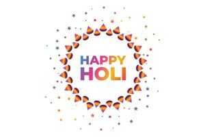 Happy holi text with colorful paint splash dust and spray vector