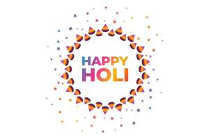 Happy holi text with colorful paint splash dust and spray vector