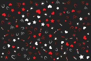 Red love heart shape abstract seamless trendy pattern for happy valentines day vector