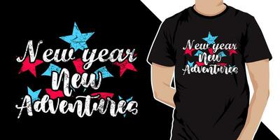 New year new adventure - typography vintage graphic happy new year t shirt design. Happy new year 2024 t shirt design photo