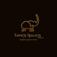 Concept of a Thailand-inspired logo with an elephant object for the elegant and luxurious business industry vector