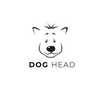 Vector linear logo design template - head dog emblem - abstract animals and symbol