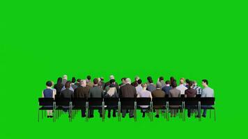 Rear View 3d Audience in Front of Green Screen video