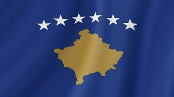 Kosovo Waving Flag. Realistic Flag Animation. Seamless Loop Background video