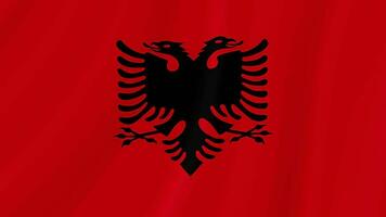 Albania Waving Flag. Realistic Flag Animation. Seamless Loop Background video