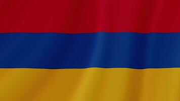 Armenië golvend vlag. realistisch vlag animatie. naadloos lus achtergrond video