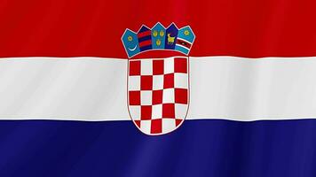 Croatia Waving Flag. Realistic Flag Animation. Seamless Loop Background video