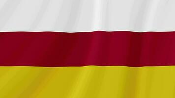 South Ossetia Waving Flag. Realistic Flag Animation. Seamless Loop Background video