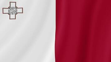 Malta Waving Flag. Realistic Flag Animation. Seamless Loop Background video