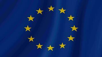 European Union Waving Flag. Realistic Flag Animation. Seamless Loop Background video