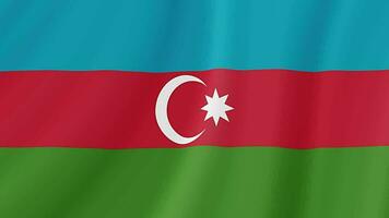 Azerbaijan Waving Flag. Realistic Flag Animation. Seamless Loop Background video