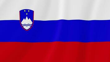 Slovenia Waving Flag. Realistic Flag Animation. Seamless Loop Background video